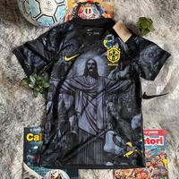 maglietta da calcio brasile nike nera tg m, nuova