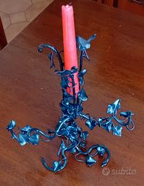 porta candela vintage nero 