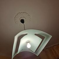 Lampadario vetro curvato satinato colore verde 