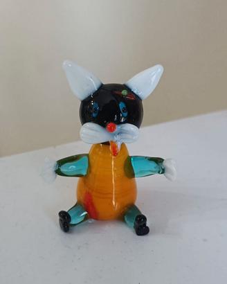 Piccolo gatto in vetro di Murano