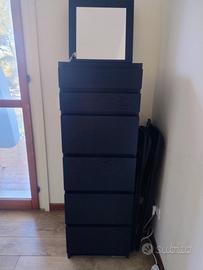 cassettiera malm Ikea nera 