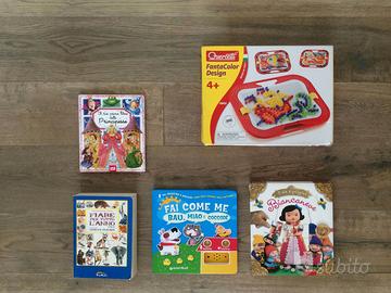 Blocco 1 Gioco e 4 Libri Bambina 4-8 anni