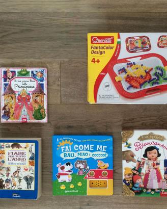Blocco 1 Gioco e 4 Libri Bambina 4-8 anni