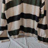 Maglione Made in Italy-Bianco/verde/grigio L-XL