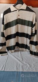 Maglione Made in Italy-Bianco/verde/grigio L-XL