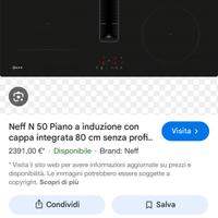 Piano cottura induzione cappa integrata neff