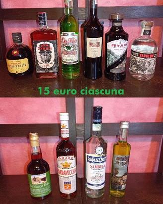 Liquori vari sigillati 10/15 Euro ciascuna
