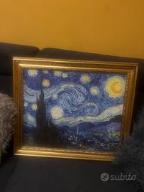 Riproduzione notte stellata olio su tela