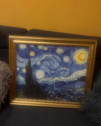 Riproduzione notte stellata olio su tela