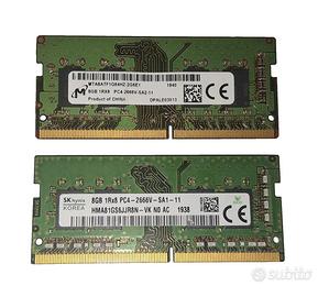 RAM DDR4 16Gb SODIMM 2666Mhz SK Hynix e Micron