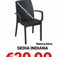 SEDIA INDIANA EFFETTO RATTAN MARCA BICA 