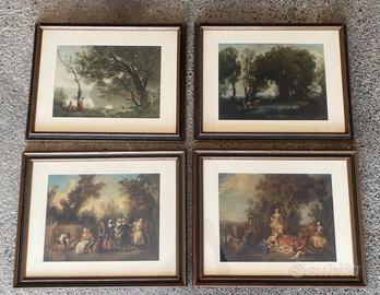 4 stampe in cornice Maestri Francesi