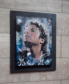 Quadro in legno omaggio a Michael Jackson 