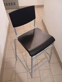 IKEA STIG Sgabello bar con schienale, nero/nero