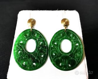 orecchini in oro giallo 18 Kt. con pendenti