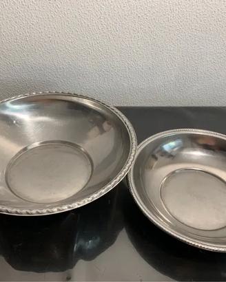 Coppia di ciotole vintage metallo argentato Sant'M
