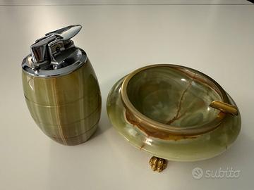 Accendino Ronson base e posacenere in onice