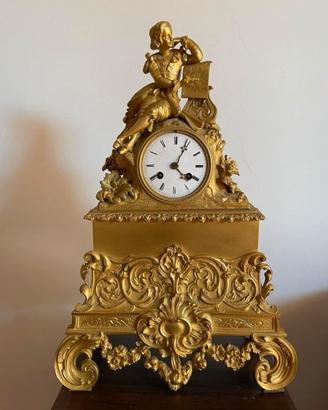 Orologio antico da tavolo in bronzo dorato – XIX s