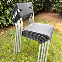 4 sedie nere da giardino