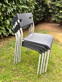 4 sedie nere da giardino