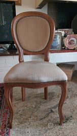 4 sedie legno e velluto 
