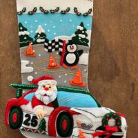 calza Befana e Natale cucita a mano - Formula 1