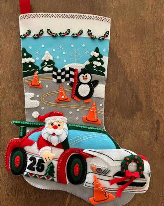 calza Befana e Natale cucita a mano - Formula 1