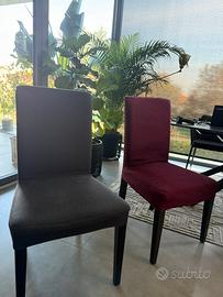 6 Sedie Bergmund con copertura grigia e 3 bordeaux