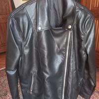 giacca in pelle nero misura IT 48 marca Janina 