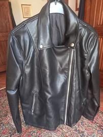 giacca in pelle nero misura IT 48 marca Janina 