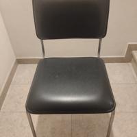 coppia sedie vintage pelle nera