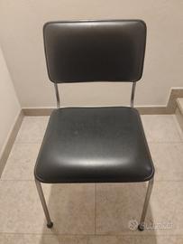 coppia sedie vintage pelle nera