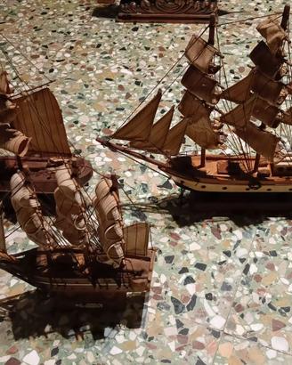 3 velieri in legno vintage – modellini nautici