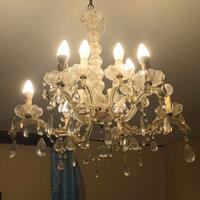 Lampadario gocce di Cristallo anni '50