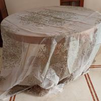 Elegante tovaglia organza rotonda grigia 320 cm
