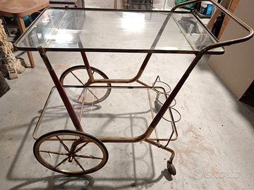 Carrello Portavivande Cesare Lacca Ottone Vintage