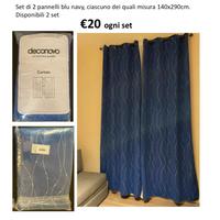 Set di due tende oscuranti termice blu celeste