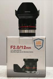 Samyang 12 mm f 2 per Fuji X