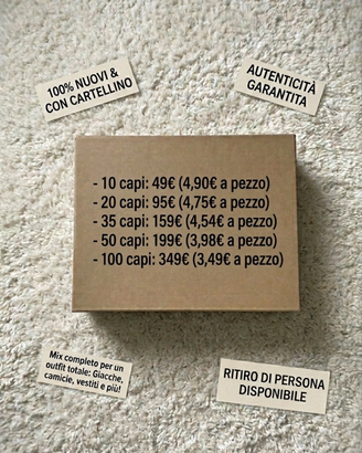 Stock Abbigliamento Firmato, Nuovo con cartellino