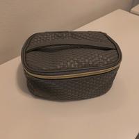 Beauty Case uomo donna unisex in PU Grigio e oro