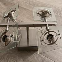 Lampadario Ikea Fuga in Acciao Cromato e Vetro