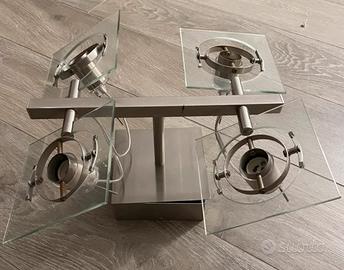 Lampadario Ikea Fuga in Acciao Cromato e Vetro