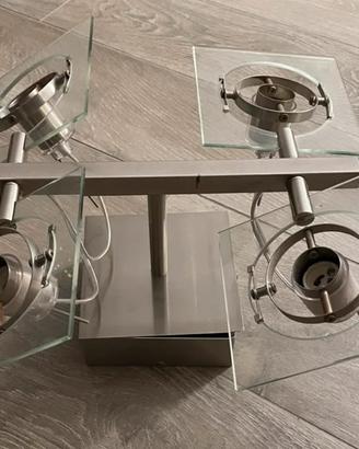 Lampadario Ikea Fuga in Acciao Cromato e Vetro