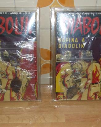 Diabolik: coppia rara di 2 albi e 2 portachiavi