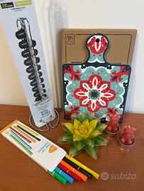 Set box casa completo candele tagliere