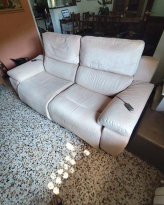 Divano 3 posti 2 sedute reclinabile elettrico