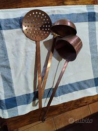 set mestoli lunghi rame vintage