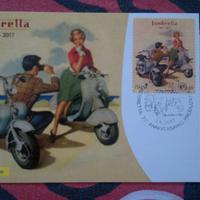 Lambretta cartolina Francobollo- 70° Anniversario