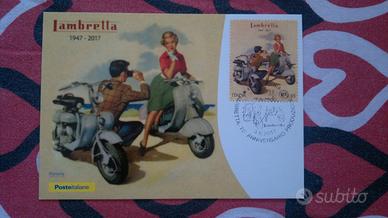 Lambretta cartolina Francobollo- 70° Anniversario