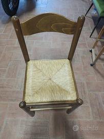 Sedia Rustica in Legno e Paglia
